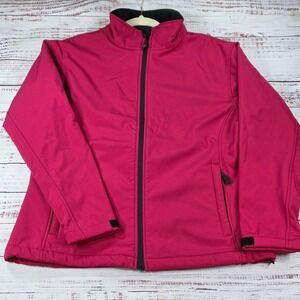 Mossi Softshell Jacket Women XL Pink Excellent Fleece Lined Full Zip Outdoor